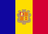 The flag of Andorra features three equal vertical bands of blue, yellow and red, with the coat of arms of Andorra centered in the yellow band.