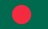 The flag of Bangladesh has a dark green field bearing a large red circle that is offset slightly towards the hoist side of center.