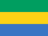 The flag of Gabon is composed of three equal horizontal bands of green, yellow and blue.