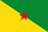 The flag of French Guiana divides diagonally with green in the upper fly and yellow in the lower hoist and bears a red five-pointed star in the center.