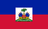 The flag of Haiti is composed of two equal horizontal bands of blue and red. A white square bearing the national coat of arms is superimposed at the center of the field.