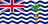 The flag of the British Indian Ocean Territory is white with six blue, wavy, horizontal stripes. The UK flag is in the canton. The striped section has a palm tree and yellow crown centered in the fly half.