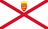The flag of Jersey is white with a diagonal red cross extending to the corners of the flag. A red shield with three lions in yellow is in the upper quadrant, with a yellow crown above.