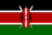 The flag of Kenya is composed of three equal horizontal bands of black, red with white top and bottom edges, and green. An emblem comprising a red, black and white Maasai shield covering two crossed white spears is superimposed at the center of the field.