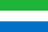 The flag of Sierra Leone is composed of three equal horizontal bands of green, white and blue.