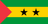 The flag of São Tomé and Príncipe has three horizontal bands of green, yellow (double-width), and green, with two black five-pointed stars in the center of the yellow band and a red isosceles triangle based on the hoist side.