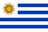 The flag of Uruguay is composed of nine equal horizontal bands of white alternating with blue, with a white square superimposed in the canton. In the white square is a yellow sun bearing a human face — the Sun of May — from which sixteen rays extend. The sun's rays alternate between triangular and wavy.