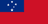The flag of Samoa has a red field. A blue rectangle, bearing a representation of the Southern Cross made up of five large and one smaller five-pointed white stars, is superimposed in the canton.